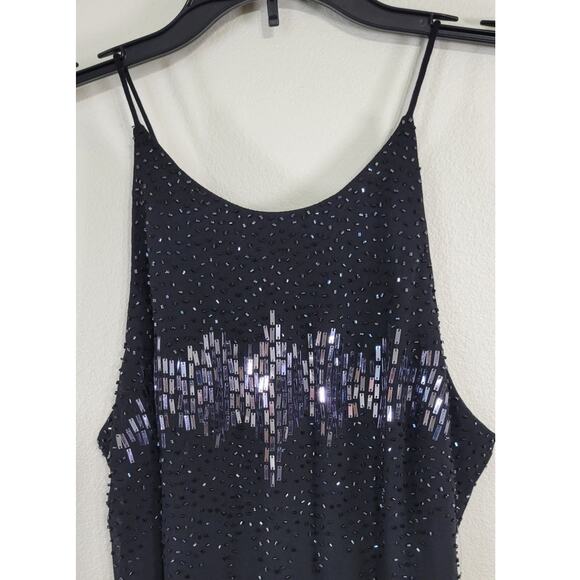 Cachet Dresses & Skirts - Cachet Dress Womens Size 6 Long Black Silk Sequin Gown Elegant Sexy Timeless NWT